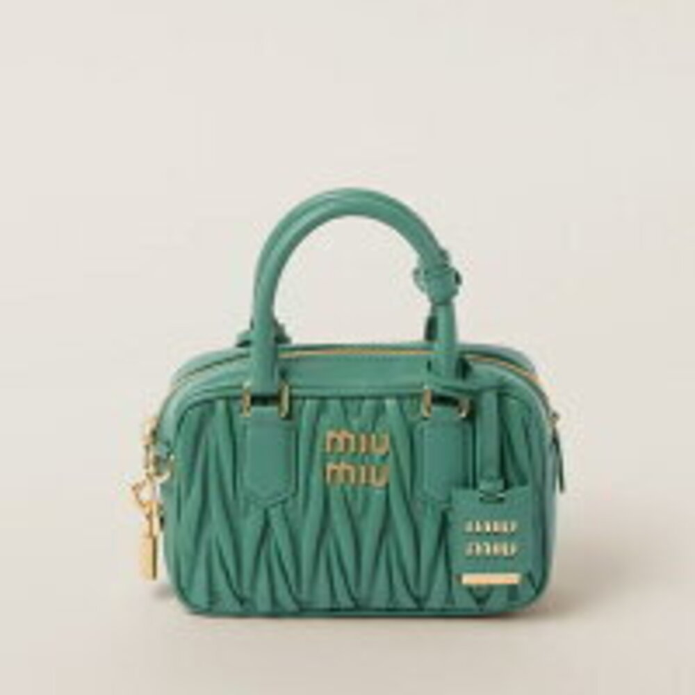 Miu Miu Arcadi Matelassé Leather Bag Salvia Green